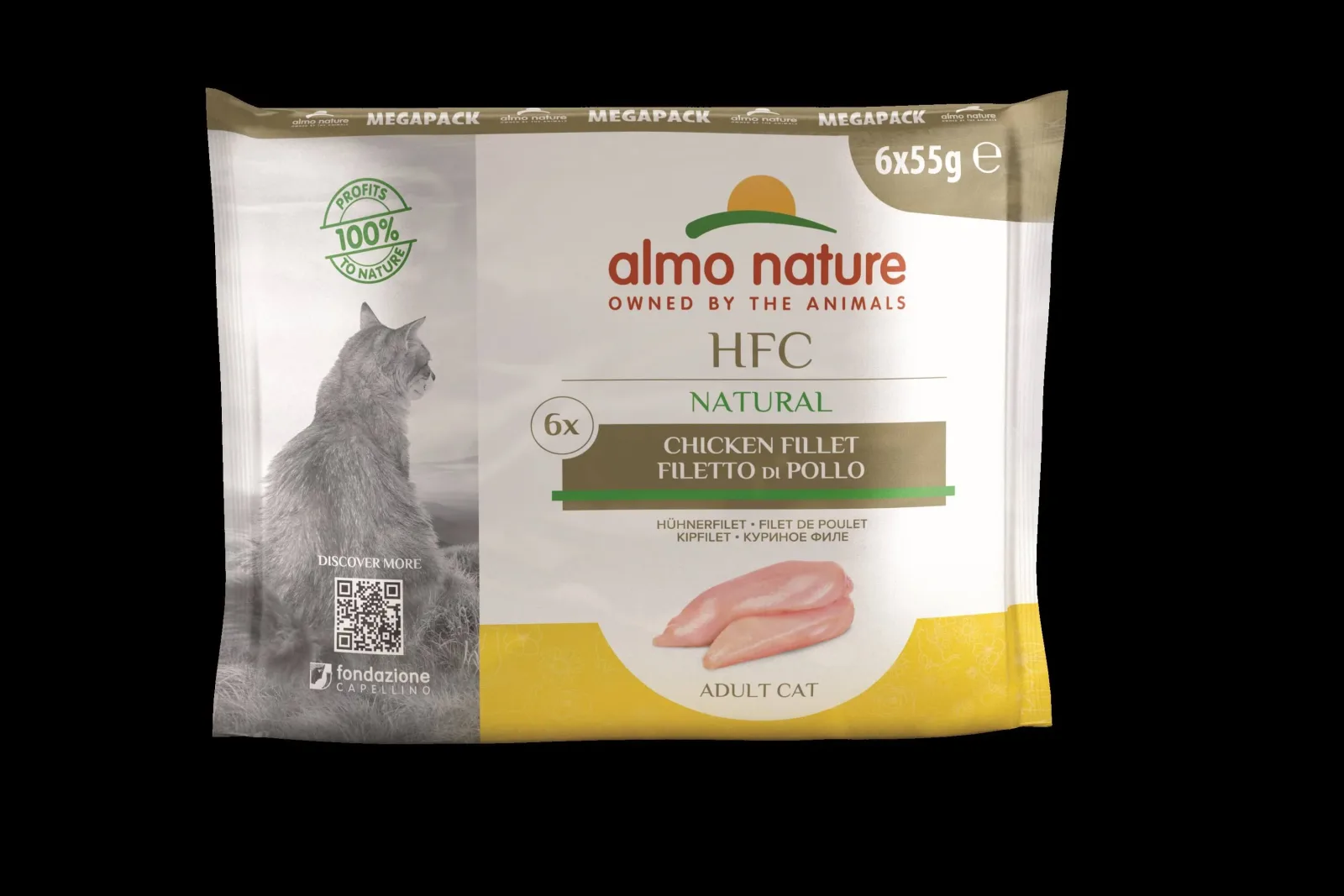 ALMO NATURE HFC Natural Megapack, pileći file u umaku, vrećice za mačke, 6x55g