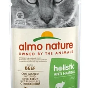 ALMO NATURE Holistic Anti Hairball, s govedinom, vrećica za mačke, 70g
