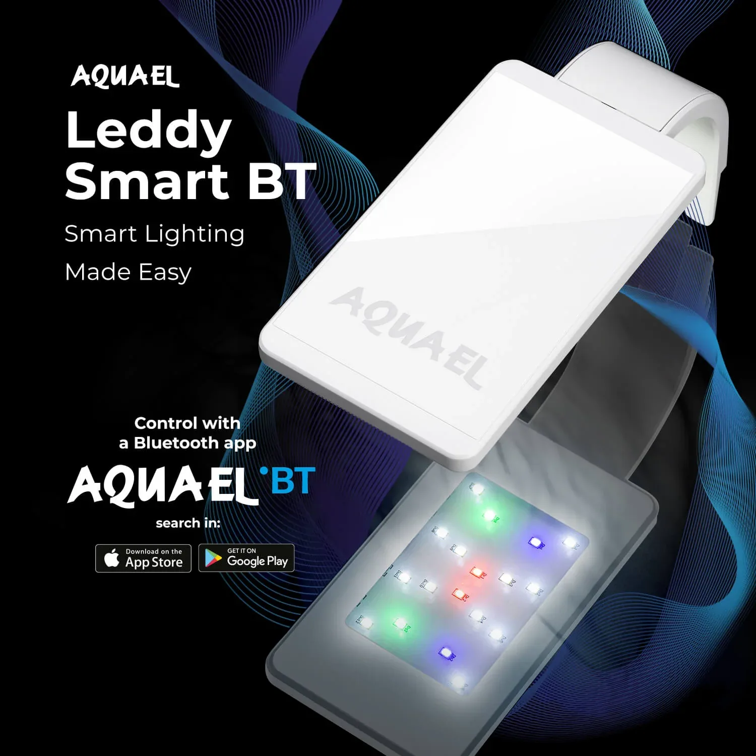 AQUAEL 4,8W LEDDY SMART BT BLACK, za akv. širine 10-50cm, crna - Image 2