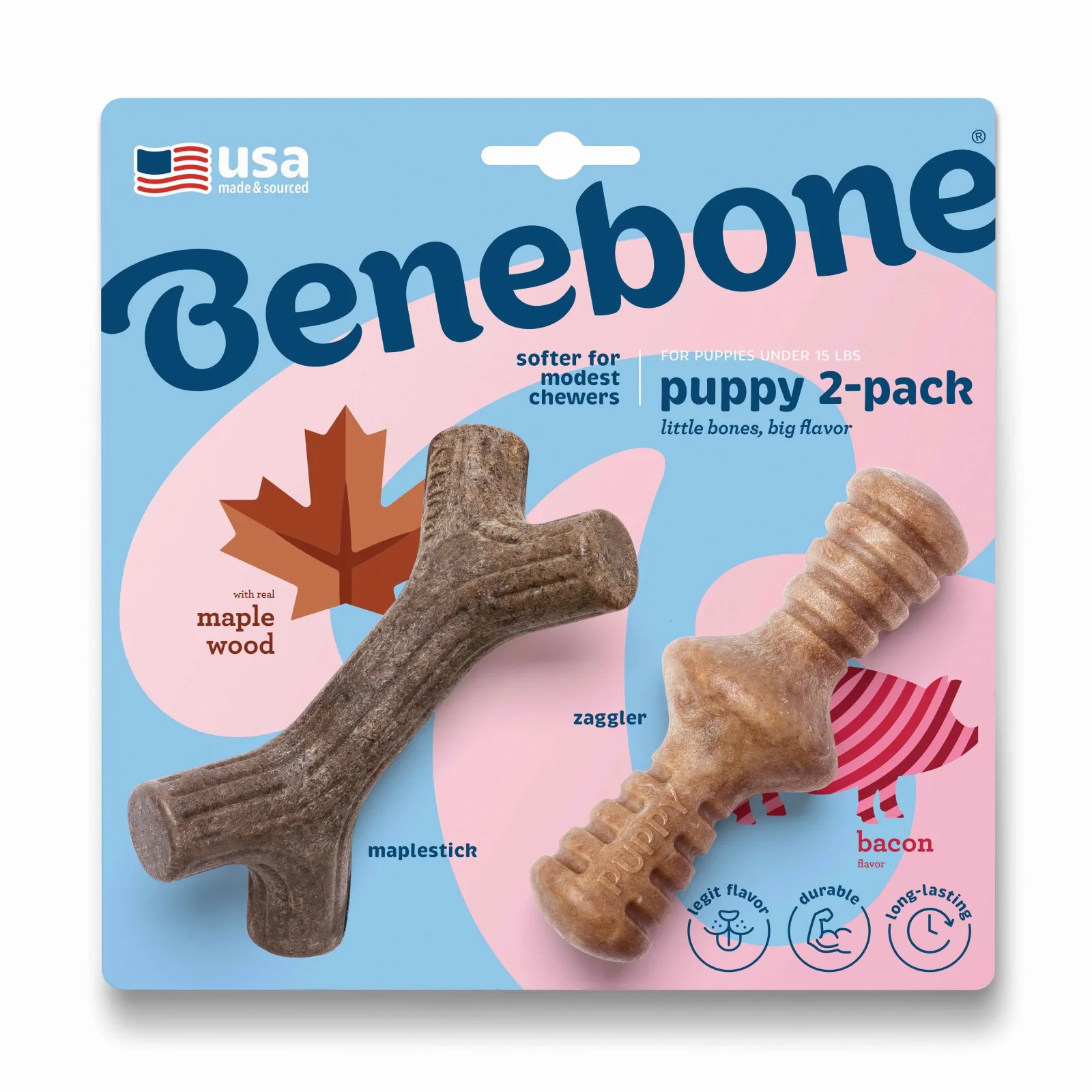 BENEBONE Igračka za pse PUPPY Maplestick/Zaggler, aroma javora i svinjetine