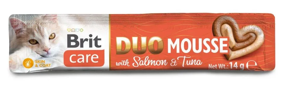 BRIT CARE Creamy Duo Mousse, s lososom i tunom, 4x14g