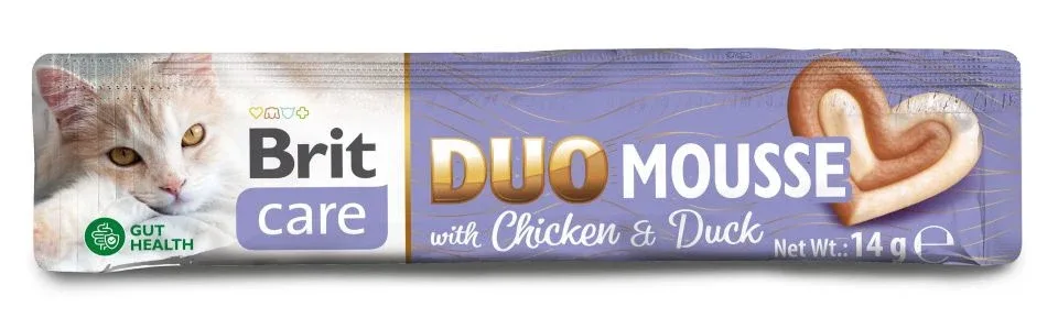 BRIT CARE Creamy Duo Mousse, s piletinom i pačetinom, 4x14g