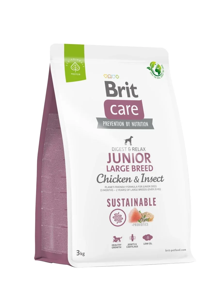 BRIT CARE Digestion & Relax Sustainable Large breed JUNIOR, piletina s insektima - Image 2