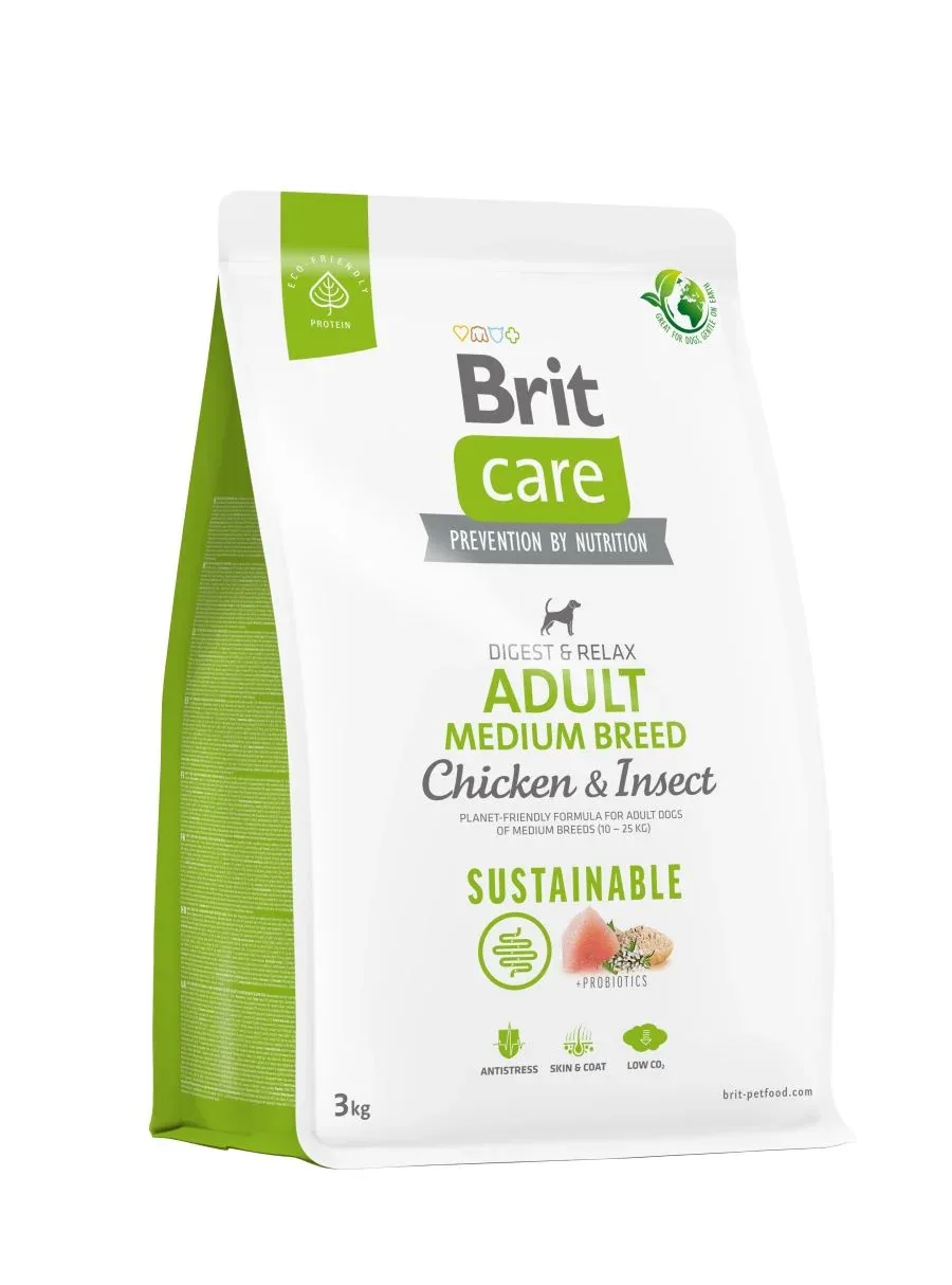 BRIT CARE Digestion & Relax Sustainable Medium breed, piletina s insektima - Image 2
