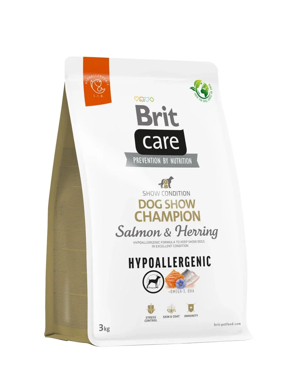 BRIT CARE Hypoallergenic Dog Show Champion, losos s haringom i rižom - Image 2