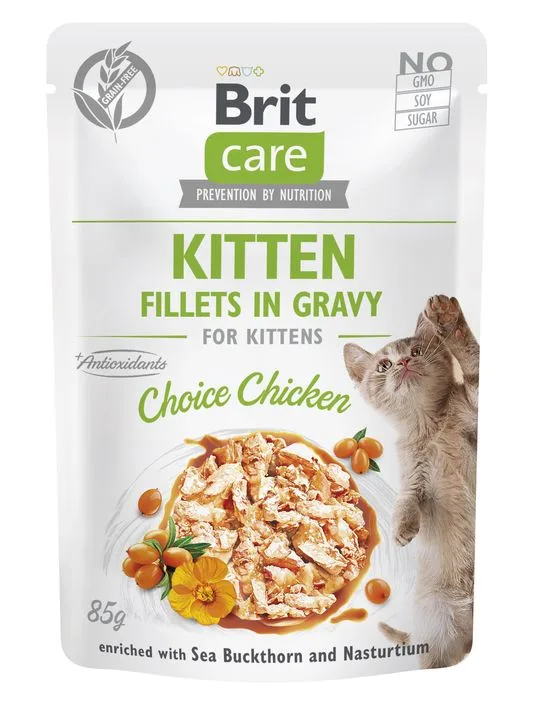 BRIT CARE KITTEN, fileti piletine u umaku, bez žitarica, 85g