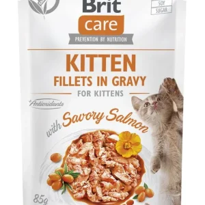 BRIT CARE KITTEN, fileti s lososom u umaku, bez žitarica, 85g