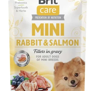 BRIT CARE Mini, fileti kunićevine i lososa u umaku, 85g