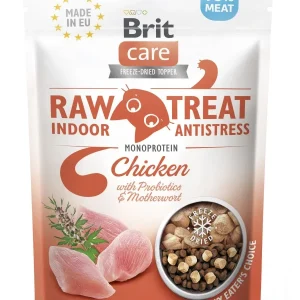 BRIT CARE Raw Treat Indoor&Antristress, piletina, liof. poslastica za mačke, 40g
