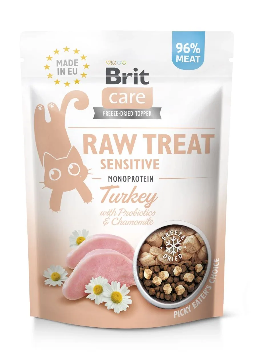 BRIT CARE Raw Treat Sensitive, puretina, liofizirana poslastica za mačke ,40g