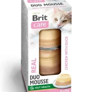 BRIT CARE Real Double Layer Mousse, piletina s pačetinom, 6x25g