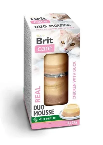 BRIT CARE Real Double Layer Mousse, piletina s pačetinom, 6x25g
