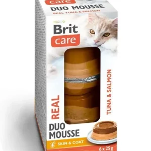 BRIT CARE Real Double Layer Mousse, tuna s lososom, 6x25g