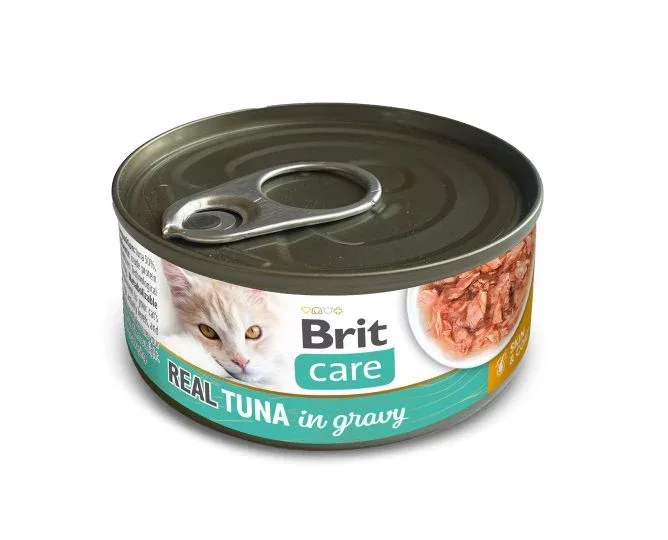 BRIT CARE Real, mesni komadići tune u umaku, 80g