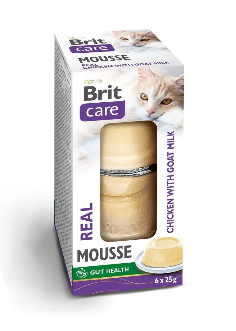 BRIT CARE Real Mousse, piletina s kozjim mlijekom, 6x25g