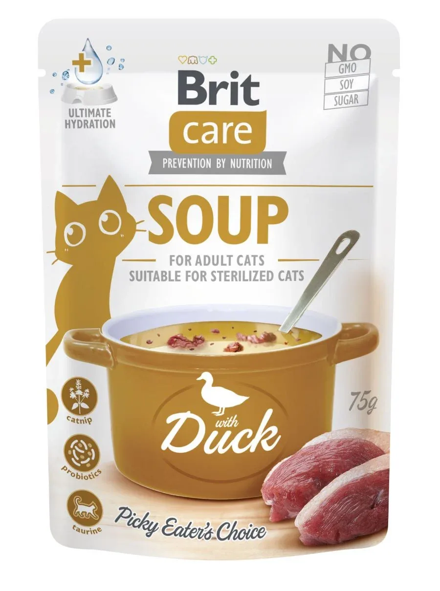 BRIT CARE Soup, juha za mačke, s pačetinom i catnipom, bez žitarica, 75g