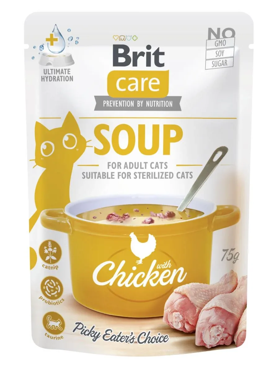 BRIT CARE Soup, juha za mačke, s piletinom i catnipom, bez žitarica, 75g