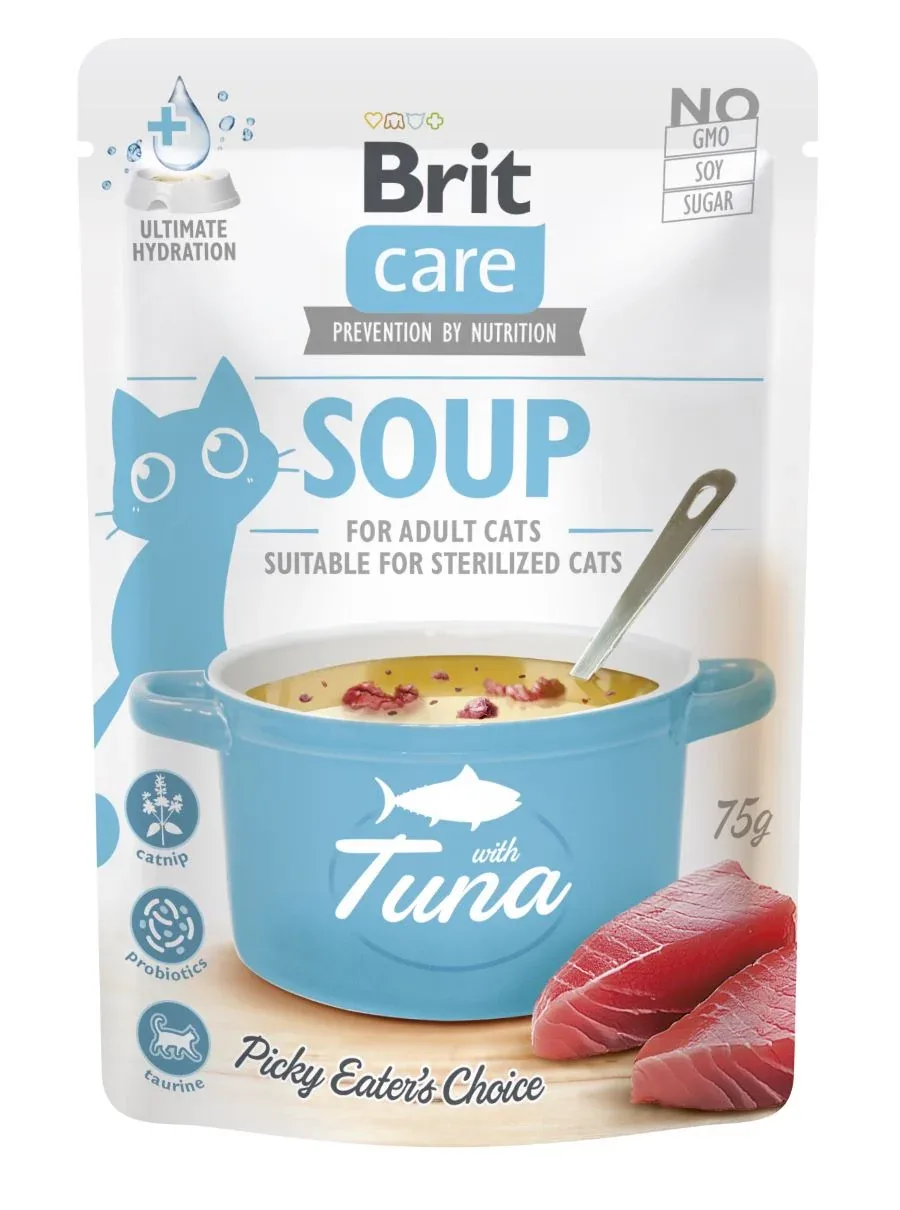 BRIT CARE Soup, juha za mačke, s tunjevinom i catnipom, bez žitarica, 75g