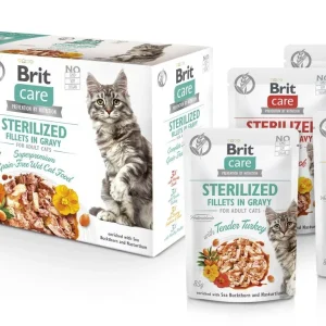 BRIT CARE Sterilised Flavour Box, fileti u umaku, razni okusi, 12x85g