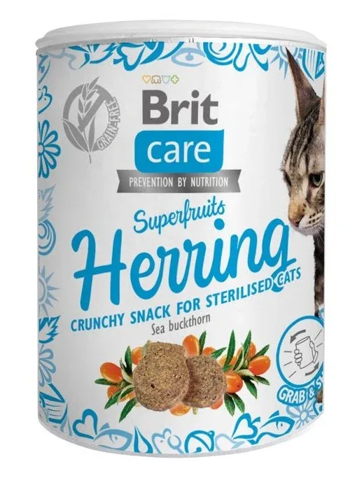 BRIT CARE Superfruits, haringa, hrskava poslastica bez žitarica, 100g