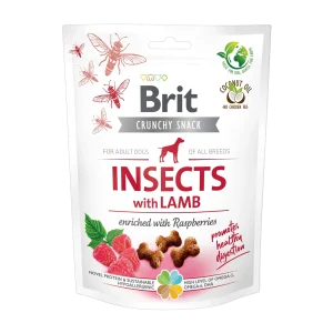 BRIT Crunchy poslastica, insekti s janjetinom, obogaćeno malinama, 200g