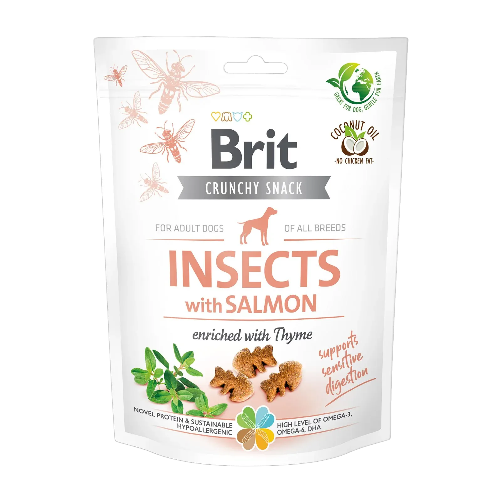 BRIT Crunchy poslastica, insekti s lososom, obogaćeno timijanom, 200 g