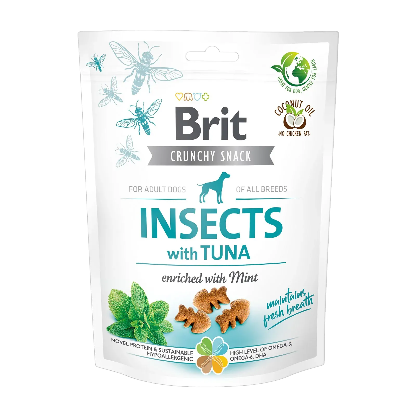 BRIT Crunchy poslastica, insekti s tunom, obogaćeno mentom, 200 g