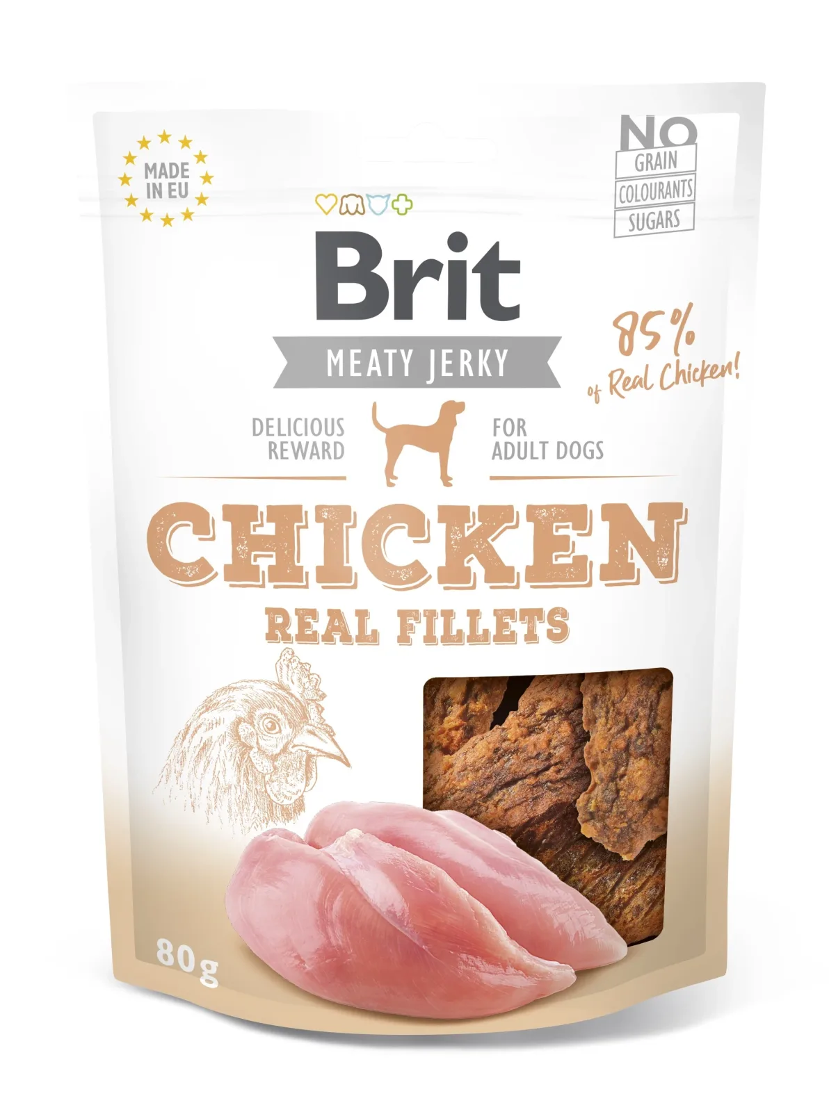 BRIT Meaty Jerky, fileti, piletina, 80 g