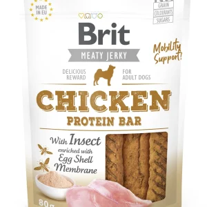 BRIT Meaty Jerky, proteinska pločica, piletina s kukcima, 80 g