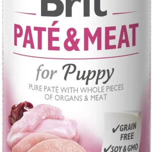 BRIT Paté & Meat PUPPY, piletina i puretina, pašeta i komadići mesa, BŽ, 400g