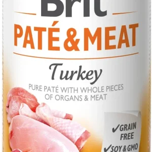 BRIT Paté & Meat, puretina, pašeta i komadići mesa, bez žitarica, 400g