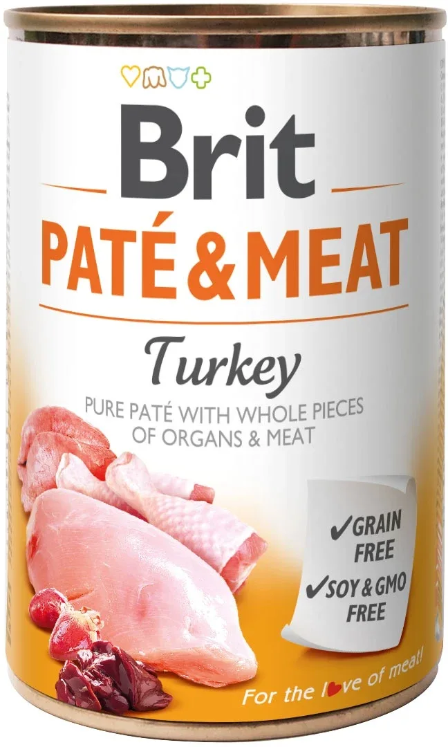 BRIT Paté & Meat, puretina, pašeta i komadići mesa, bez žitarica, 400g