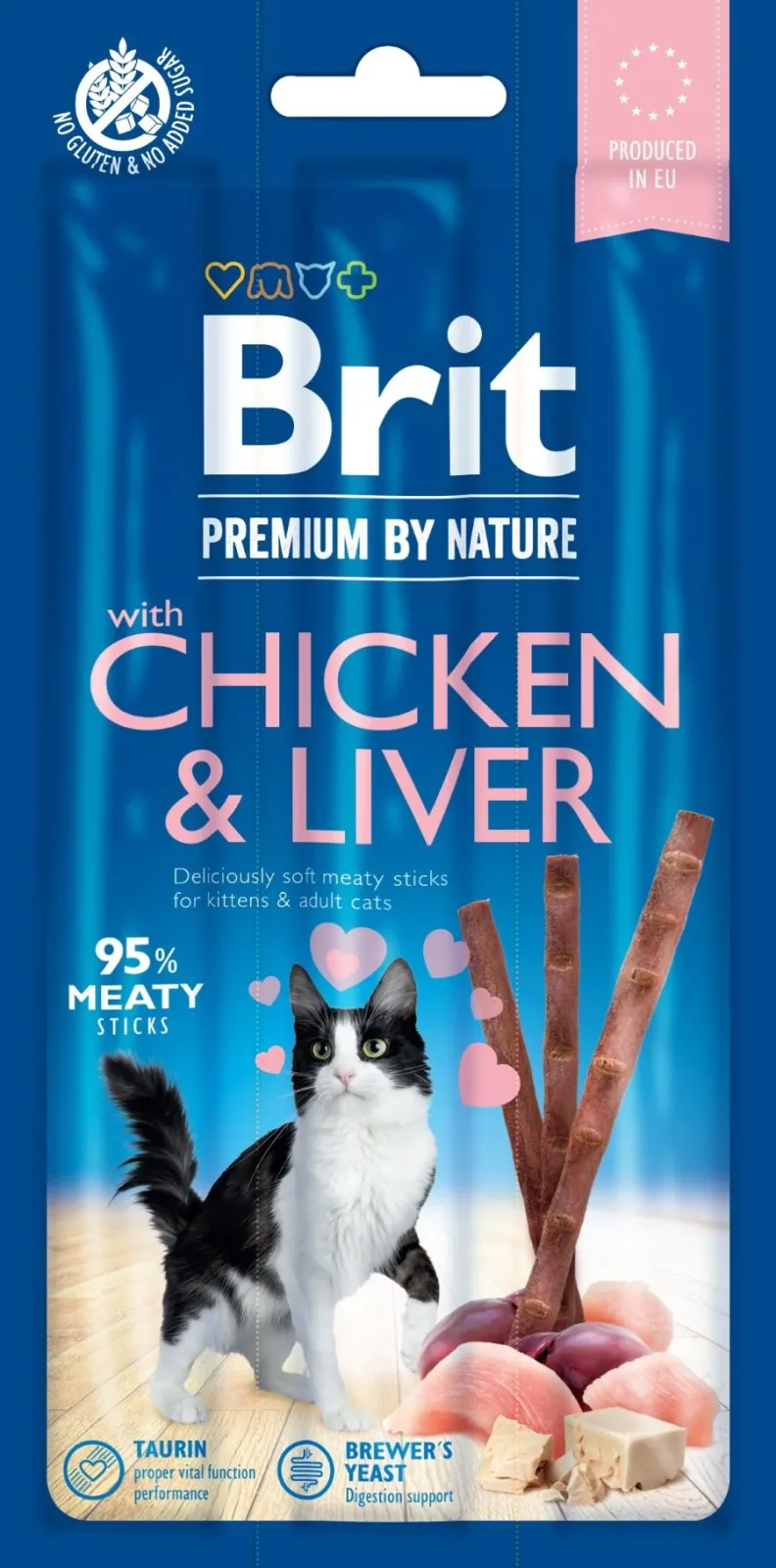BRIT Premium by Nature Cat, mesni štapići piletina, bogato jetrom, 3x5g
