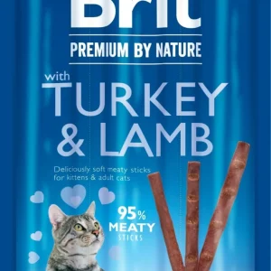 BRIT Premium by Nature Cat, mesni štapići puretina, bogato janjetinom, 3x5g