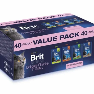 Brit Premium by Nature Cat Multipack za steril mačke 40x100g