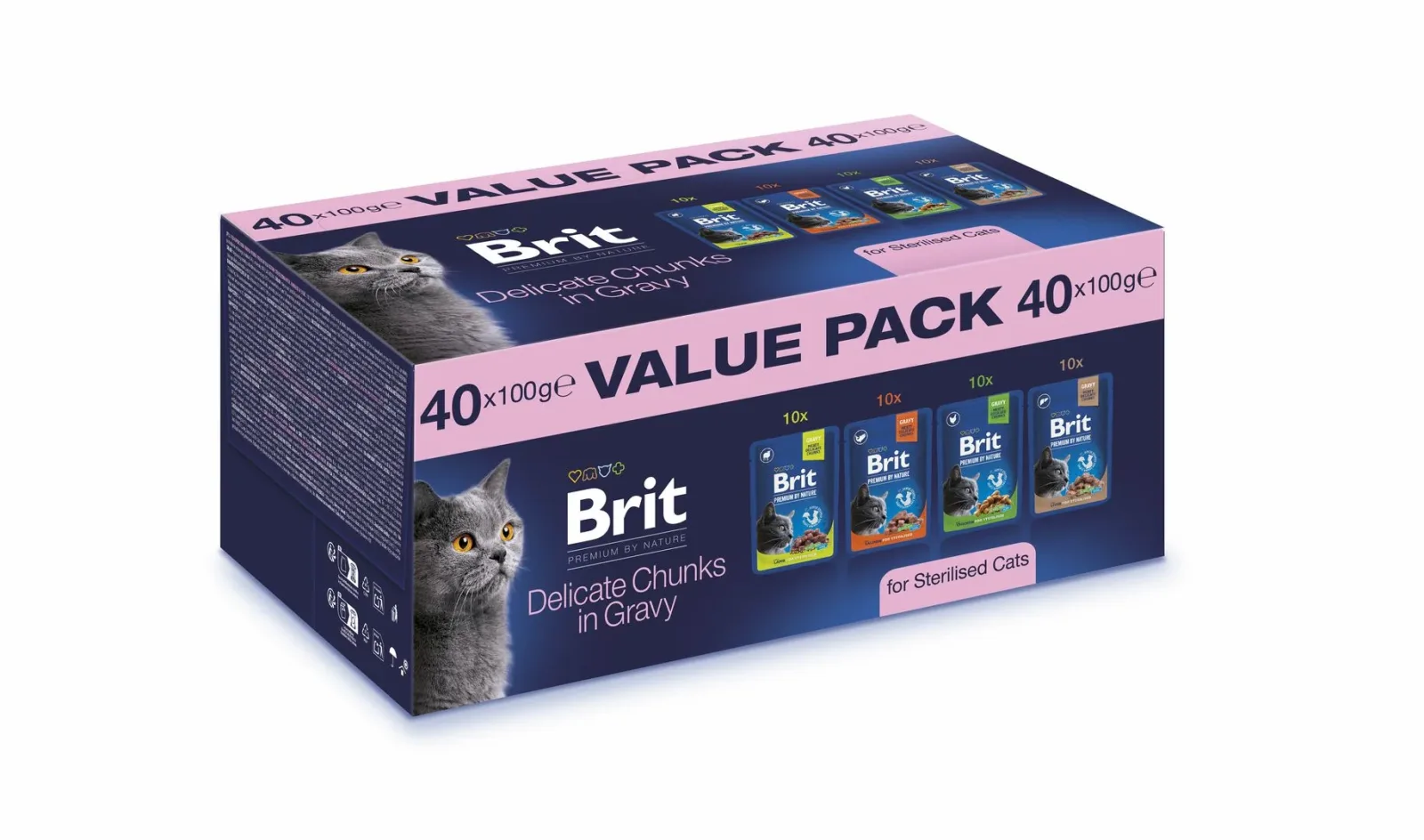 Brit Premium by Nature Cat Multipack za steril mačke 40x100g