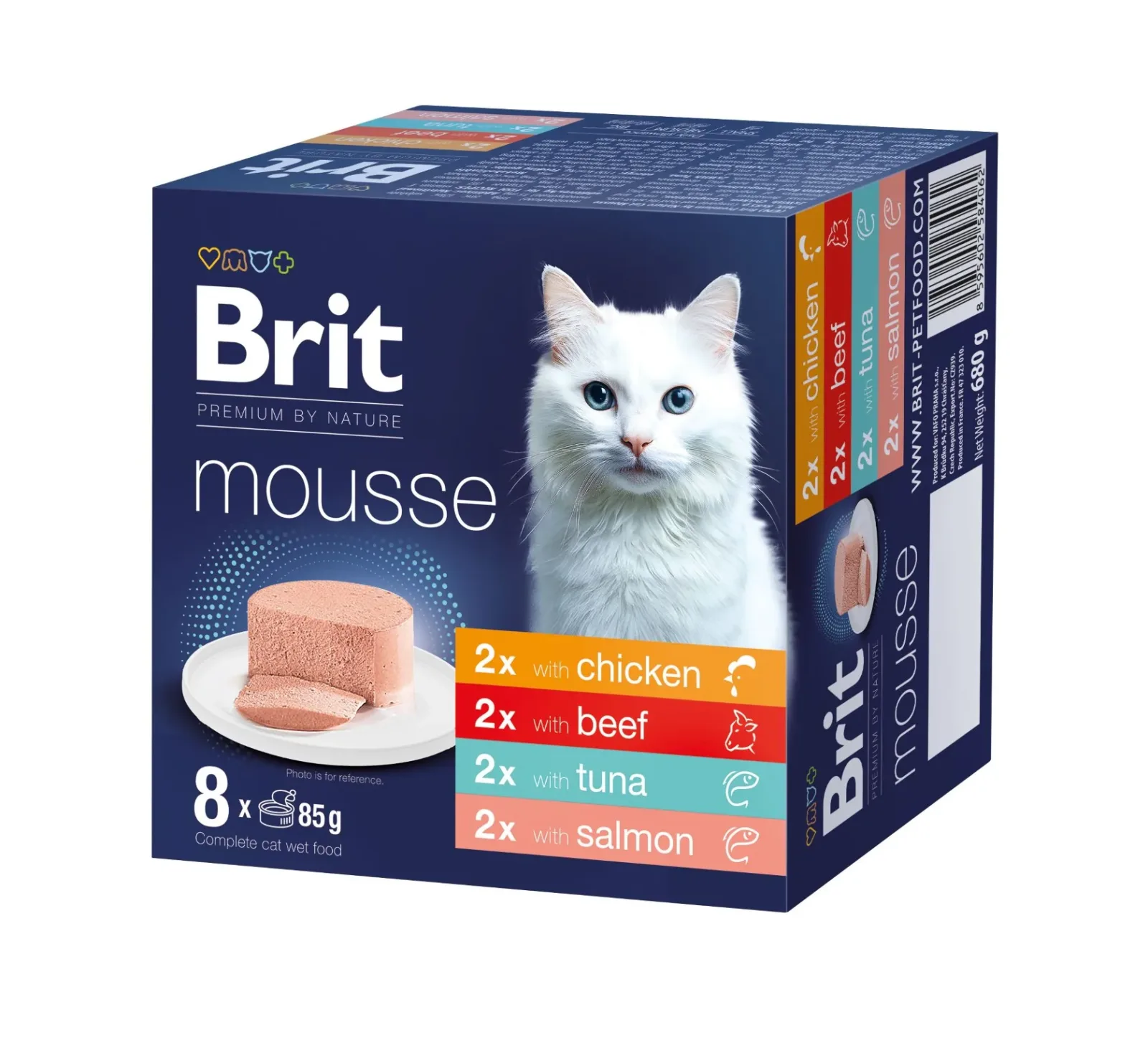 BRIT Premium by Nature Mousse, multipack razni okusi, 8x85g