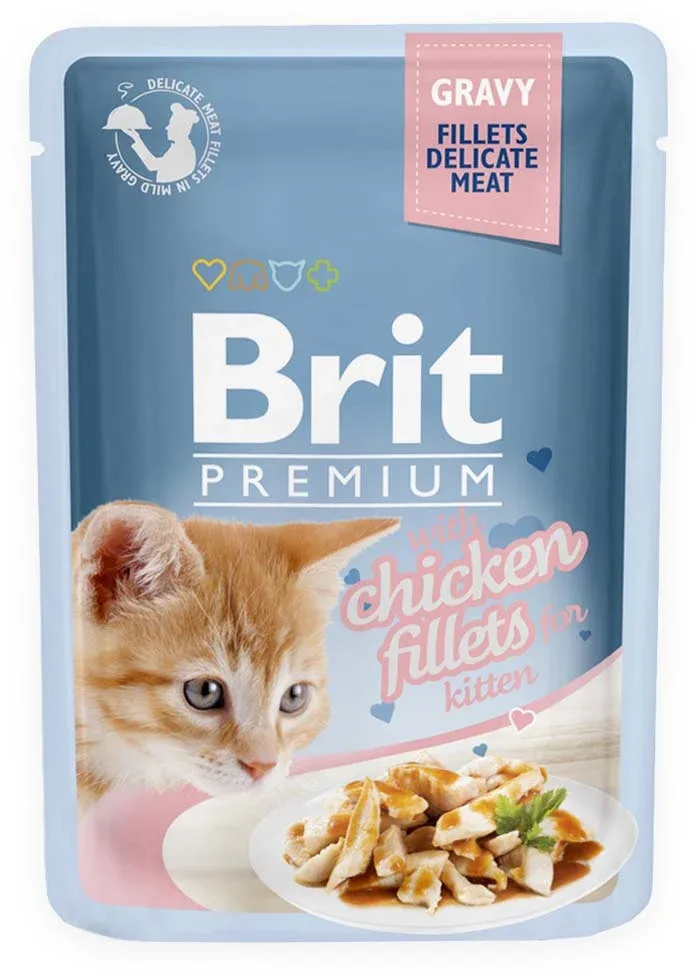 BRIT PREMIUM Fileti u umaku KITTEN, s piletinom, 85 g