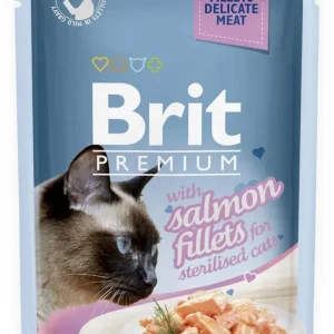 BRIT PREMIUM Fileti u umaku Sterilised, s lososom, 85 g