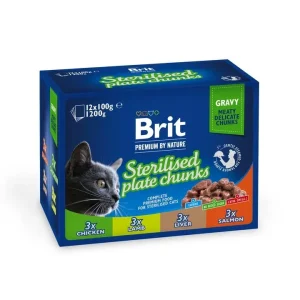 BRIT PREMIUM Komadići u umaku Sterilised Plate Multipack, 1020g (12x100g)