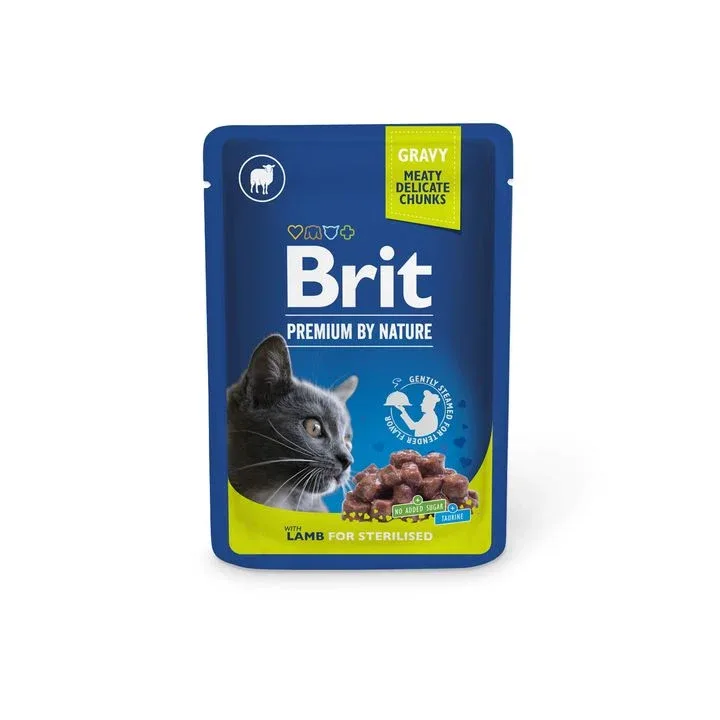 BRIT PREMIUM Komadići u umaku Sterilised, s janjetinom, 100g