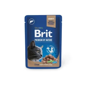 BRIT PREMIUM Komadići u umaku Sterilised, s jetricom, 100g