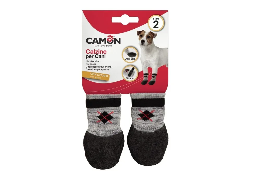 CAMON Čarapice protuklizne, Pamuk/Lateks (2 komada) s čičak trakom - Image 2