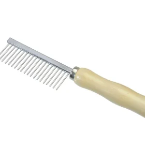 CAMON Češalj s 21 zupcem, rijetki, s drvenom drškom, 17cm