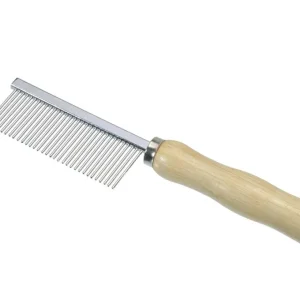 CAMON Češalj s 32 zupca srednje gustoće, s drvenom drškom, 18cm
