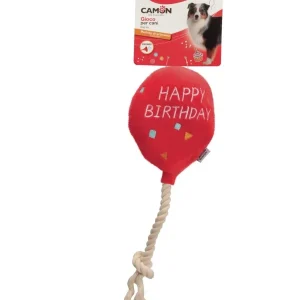 CAMON Igračka za pse Balon Happy Birthday, s konopom, zvučna, 30cm