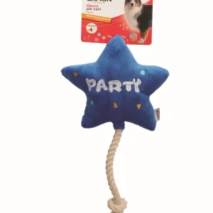CAMON Igračka za pse Zvijezda Party, s konopom, zvučna, 30cm