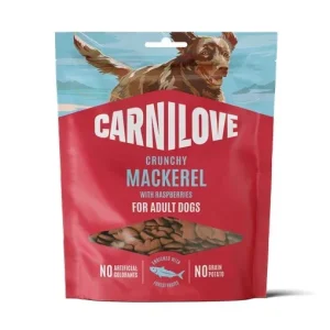 CARNILOVE Crunchy, skuša s malinama, poslastica za pse 200g