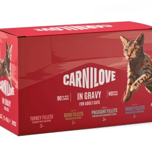 CARNILOVE Fileti u umaku, 3xPuretina, 3xPačetina, 3xFazan, 3xPastrva,12x85g