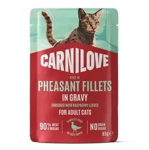 CARNILOVE Fileti u umaku, bogato fazanom, s listovima maline, 85g